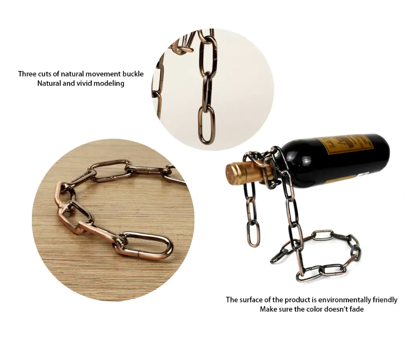 Country-style Iron Chain Wine Bottle Holder - Image 3