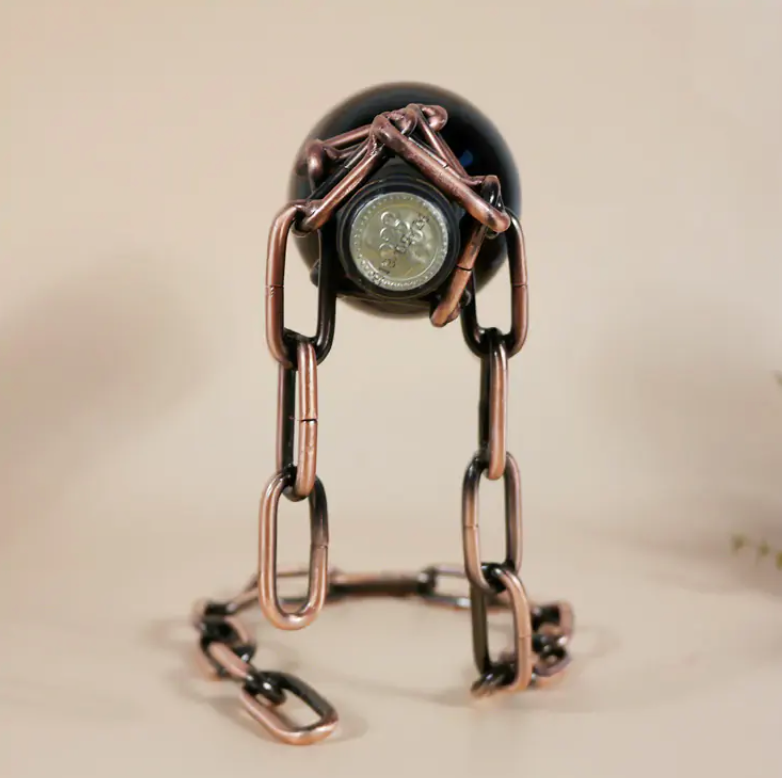 Country-style Iron Chain Wine Bottle Holder - Image 5