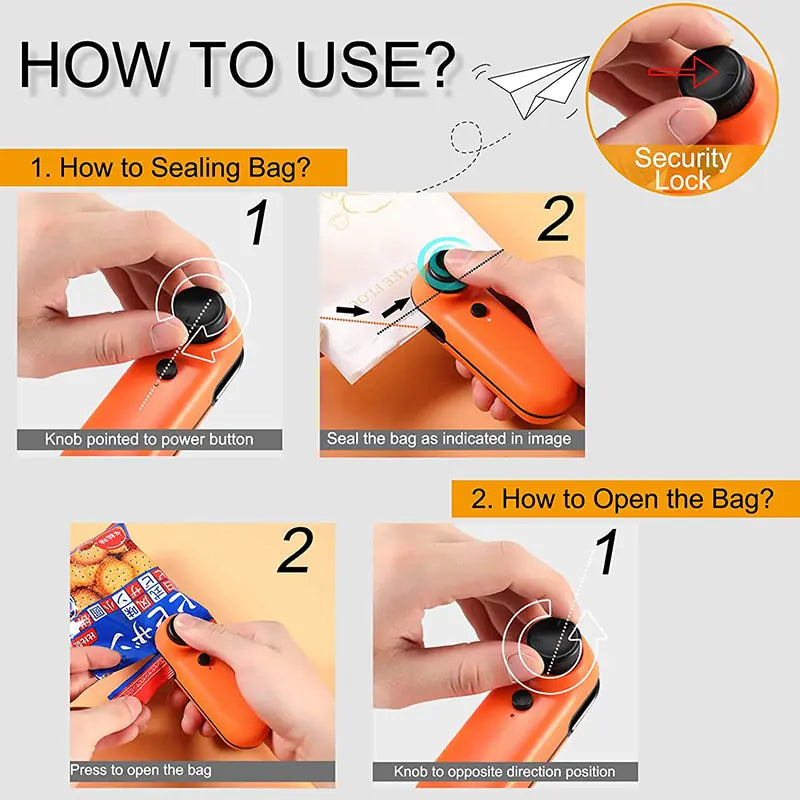 Innovative USB Mini Bag Sealer & Cutter: Rechargeable 2-in-1 Tool for Perfect Freshness Anytime! - Image 4